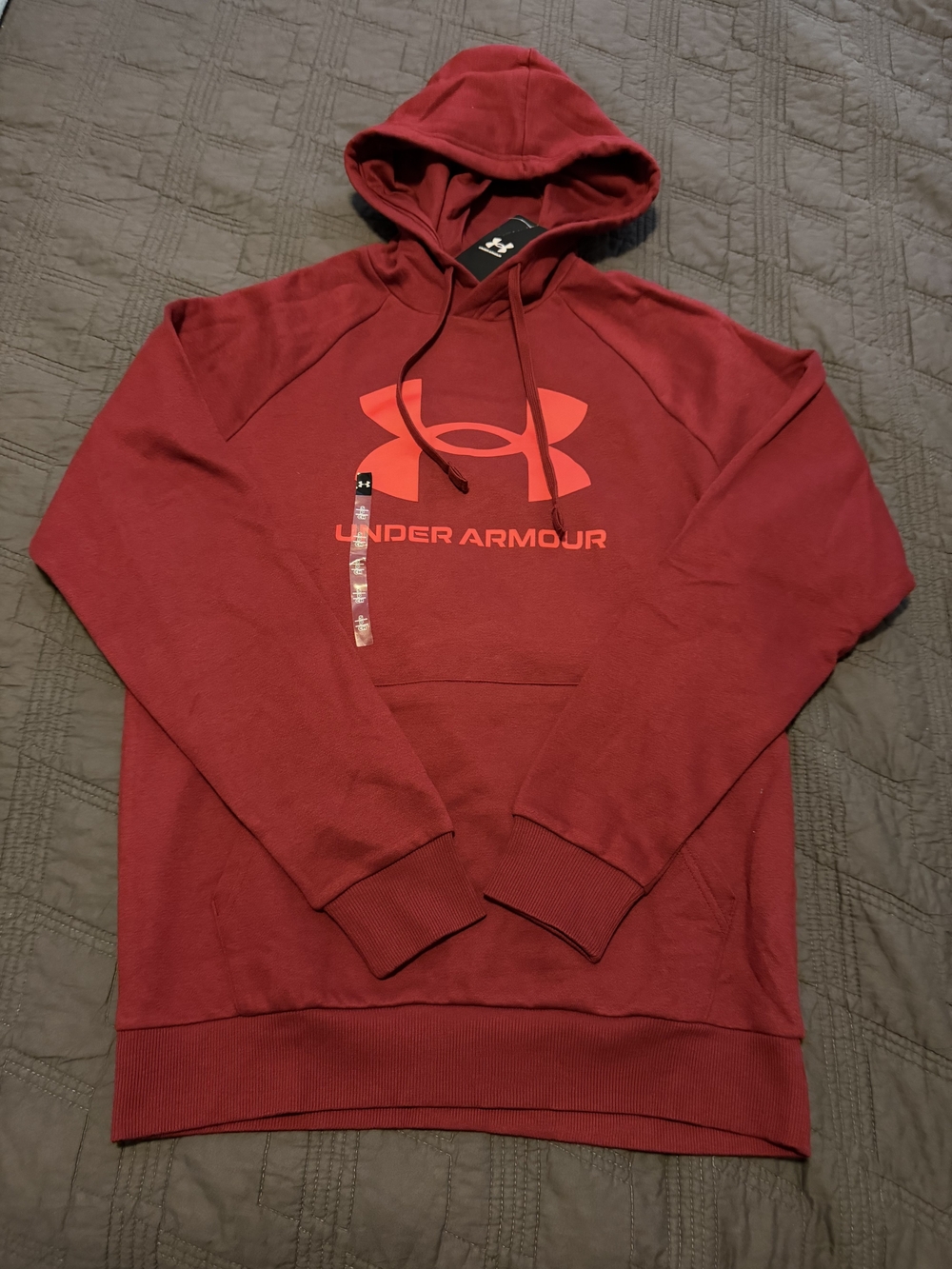 Under Armour Men's Maroon Hoodie with Logo Size S